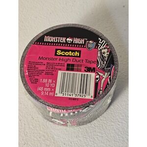 New Sealed 1 Roll Scotch 3M Monster High Duct Tape 1.88" x 10 YD